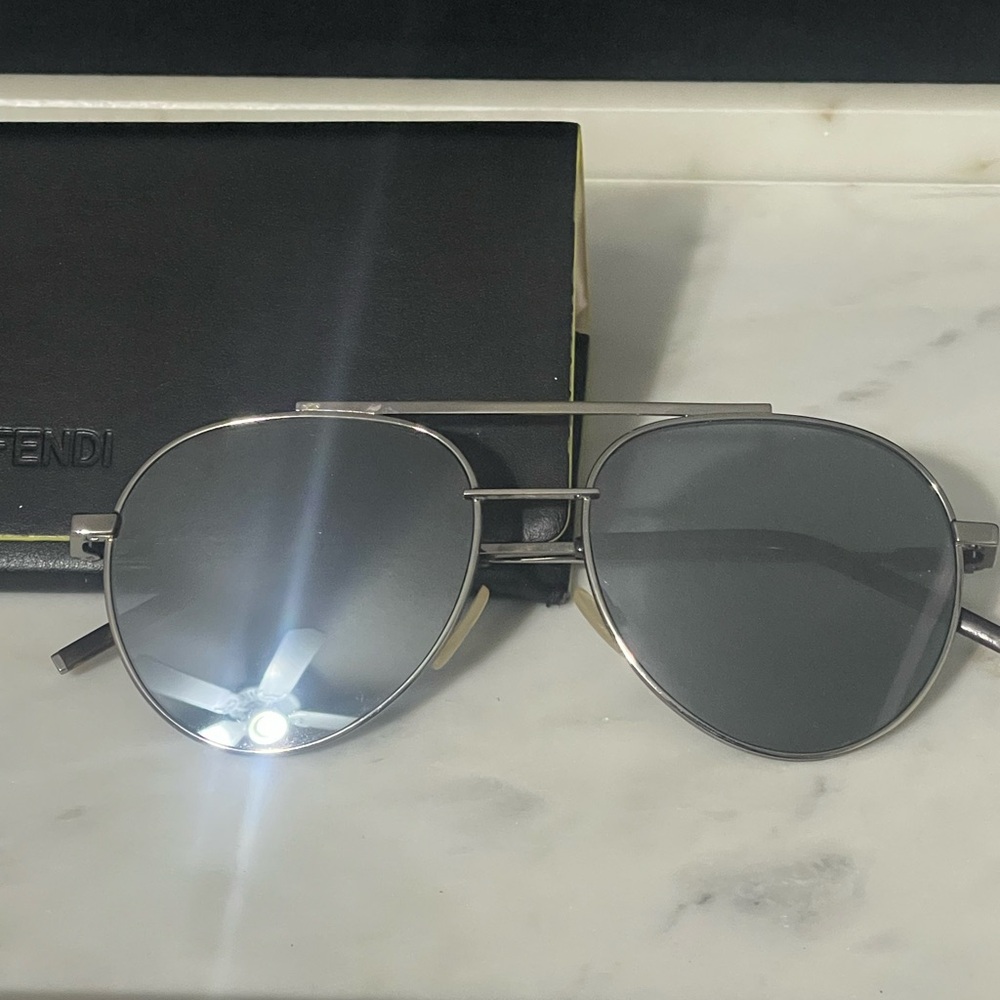 Fendi Silver Aviator Sunglasses
